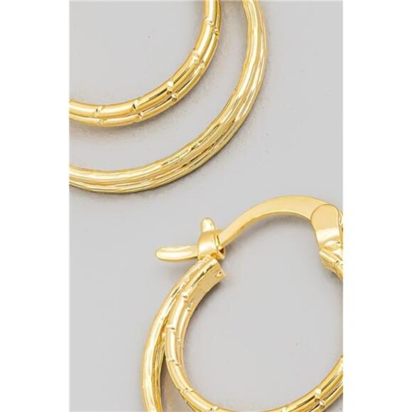 Fame Pincatch Double Circle Hoop Earrings - Picture 3 of 3